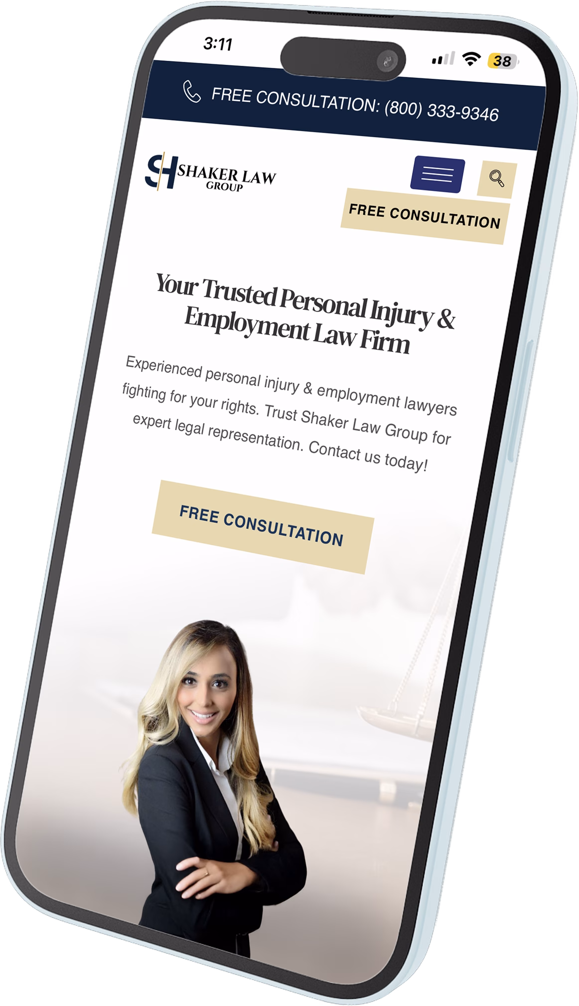 Law firm site designed by Los Angeles web design agency