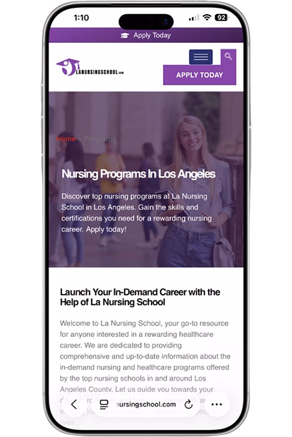 Professional college website design displayed on desktop browser mockup