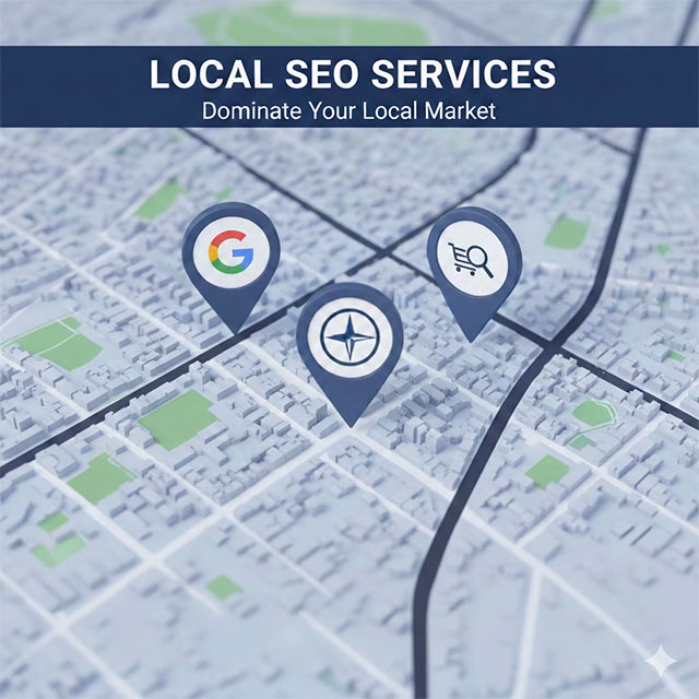 Google Maps local search results showing top-ranked business listings with 5-star reviews and location pins