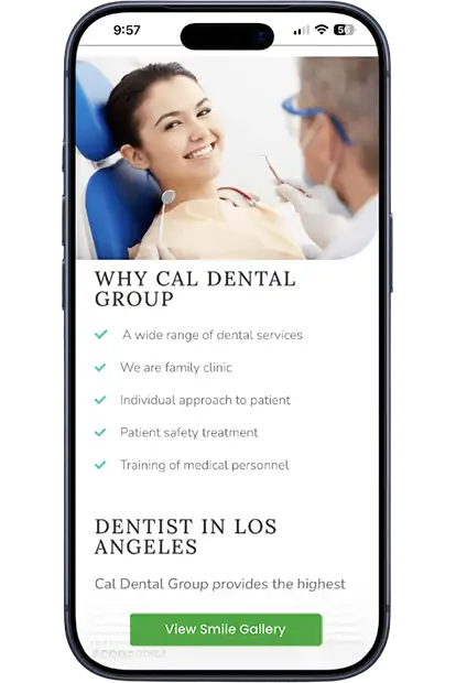 A dentist and patient in a modern dental office, representing the growth dental practices experience with expert SEO services from Los Angeles SEO Inc