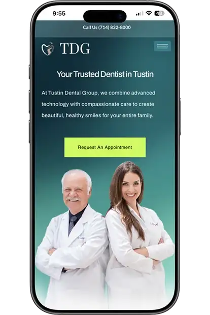 A dentist reviewing digital marketing analytics results on a laptop, showing patient growth and Google rankings — powered by Los Angeles SEO Inc