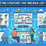 The infographic of remarketing strategies showing how audience segmentation, dynamic ads, and email remarketing work together to re-engage lost visitors and drive conversions