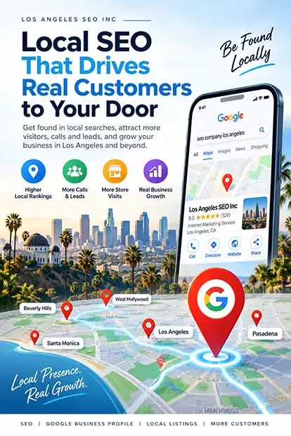 Local SEO in Los Angeles helping businesses improve Google Maps visibility, local rankings, calls and customer visits